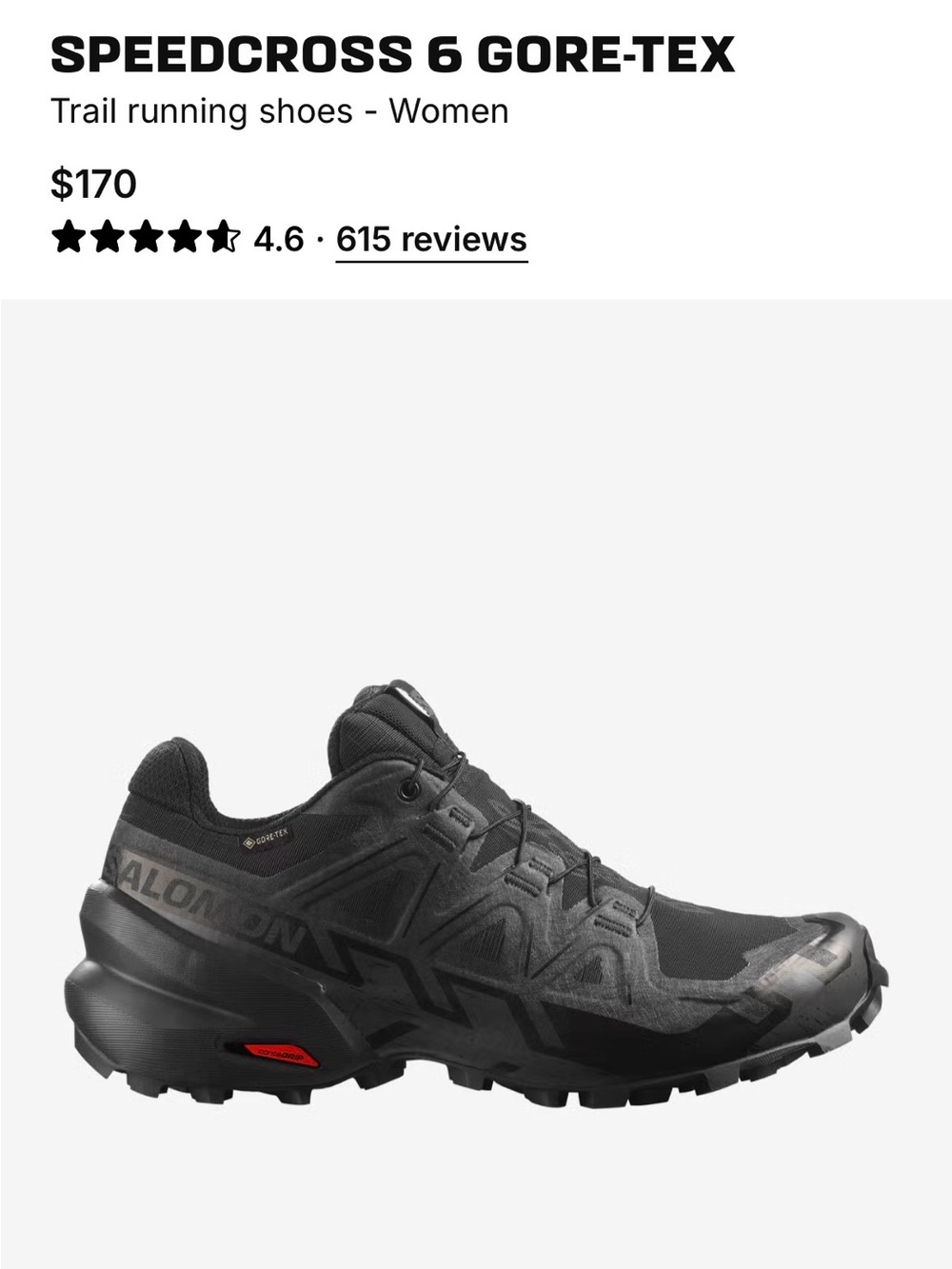 Salomon Speedcross 6 GORE-TEX Women’s Trail Running Shoe - Black